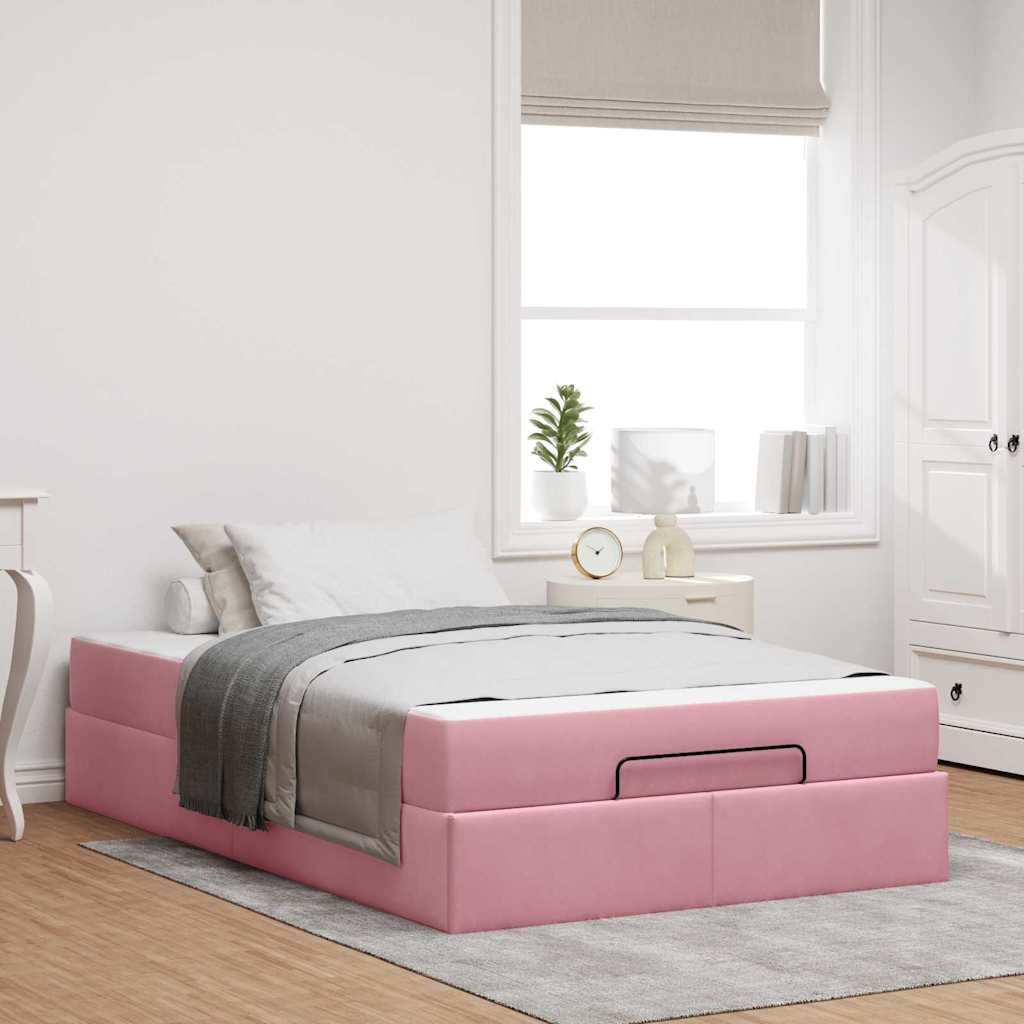 Voodi raam ladustamisega Roosa 140 x 190 cm Samet