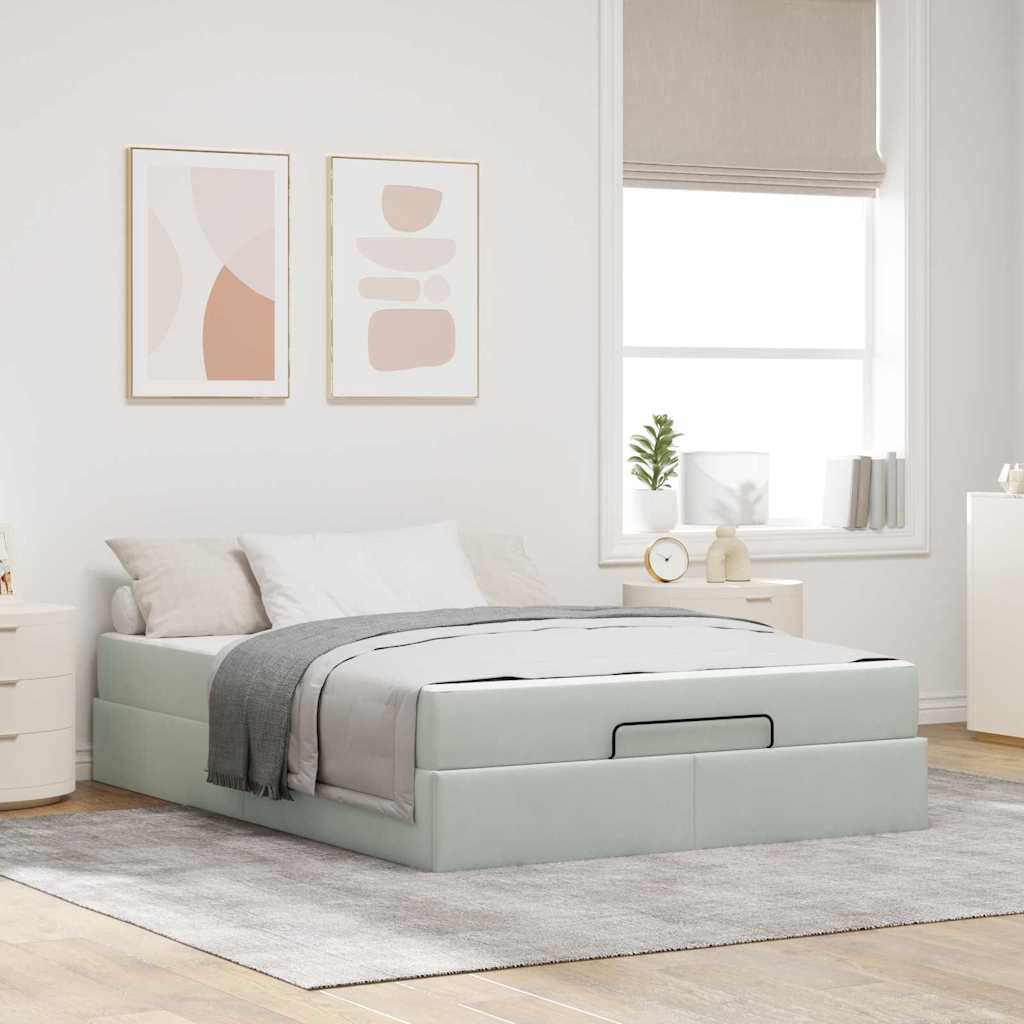 Voodi raam ladustamisega Helehall 140 x 200 cm Samet
