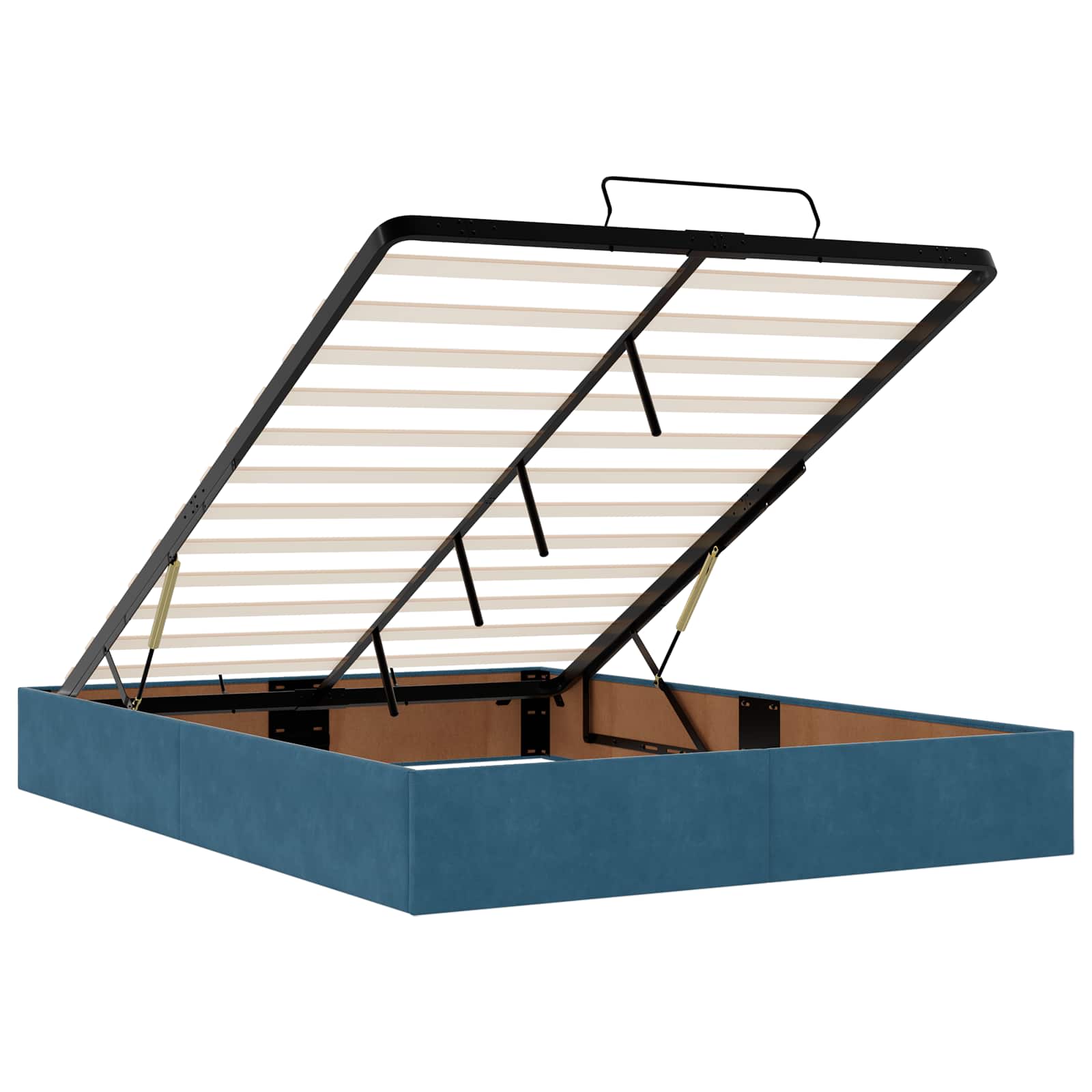 Bedframe Anders Blauw 140 x 200 cm Fluweel | luizaXL | Dé meubelwinkel voor elk interieur Bedframe Anders Blauw 140 x 200 cm Fluweel - Afbeelding 6