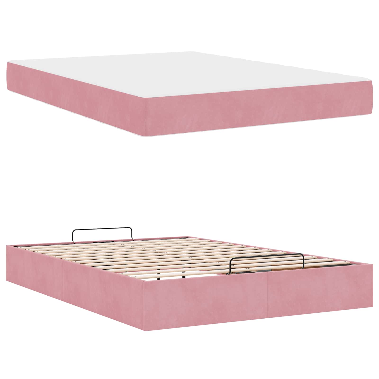 Bedframe Anders Roze 140 x 200 cm Fluweel | luizaXL | Dé meubelwinkel voor elk interieur Bedframe Anders Roze 140 x 200 cm Fluweel - Afbeelding 2