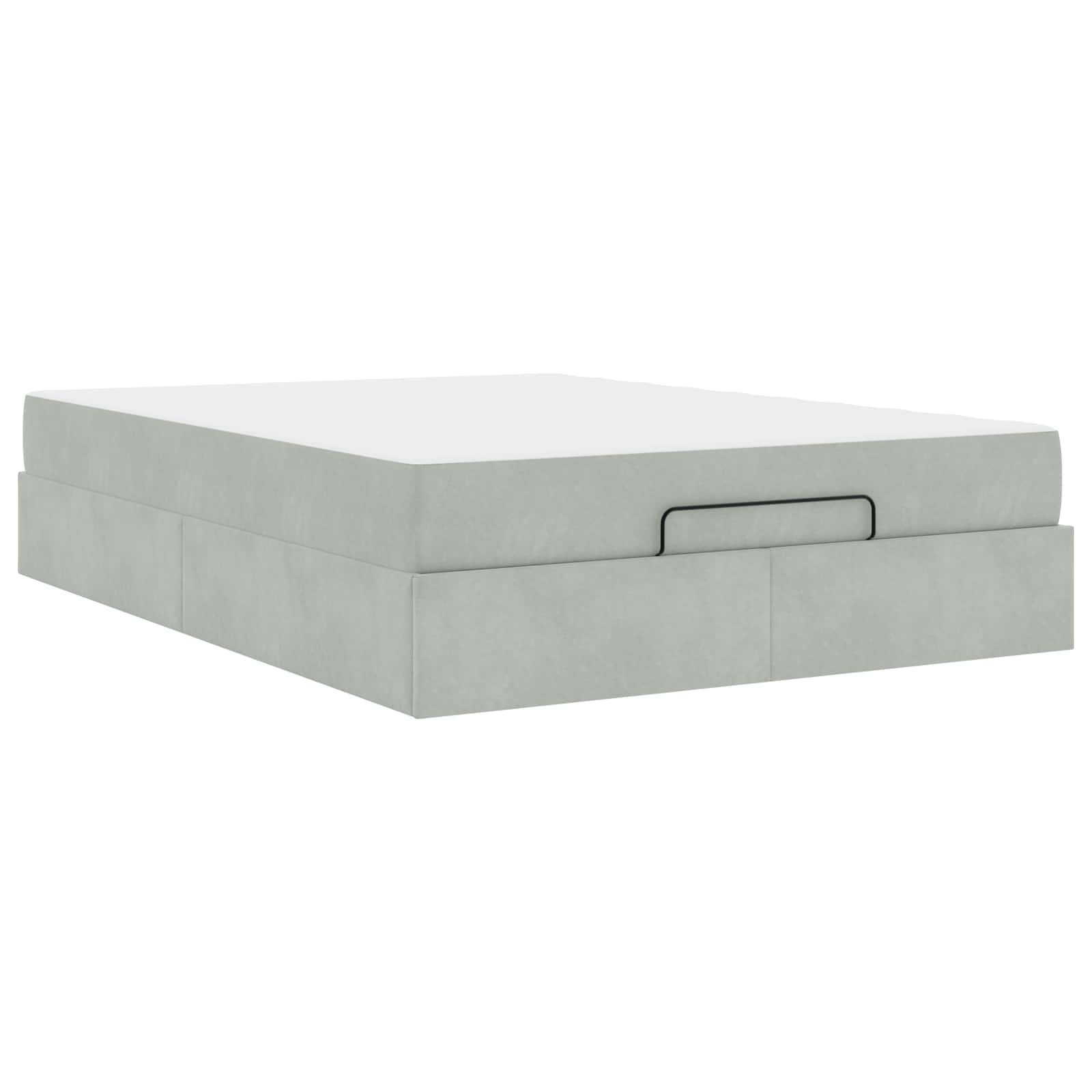 vidaXL Bedframe met matras 2 st Lichtgrijs Fluweel, foto 3