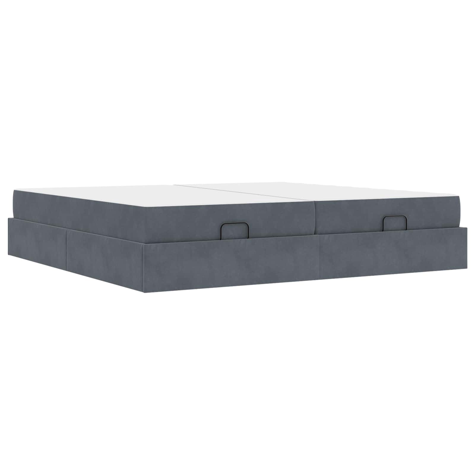 vidaXL Bedframe met matras 2 st Dim Grijs Fluweel, foto 3