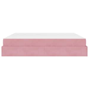 Rám postele s matrací s matrací 2 pcs Růžová samet - obrázek 6