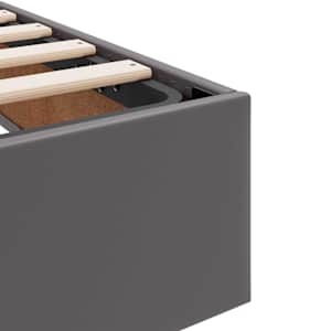 Postel s úložným prostorem a matrací s matrací 2 pcs Šedá Kůže - obrázek 11