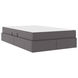 Postel s úložným prostorem a matrací s matrací 2 pcs Šedá Kůže - obrázek 5
