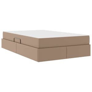 Postel s úložným prostorem a matrací 2 pcs Cappuccino Kůže - obrázek 5