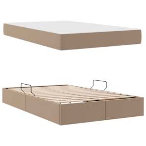 Postel s úložným prostorem a matrací 2 pcs Cappuccino Kůže - obrázek 8