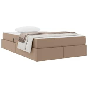 Postel s úložným prostorem a matrací 2 pcs Cappuccino Kůže - obrázek 3