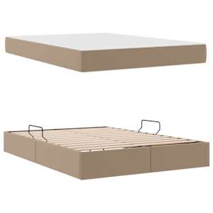 Postel s úložným prostorem a matrací 2 pcs Cappuccino Kůže - obrázek 8