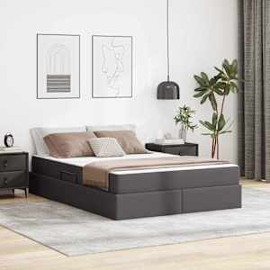 Postelja z dodatnim prostorom za shranjevanje in vzmetnico 2 pcs