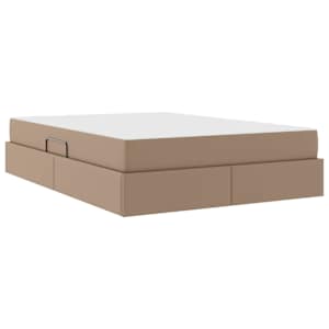 Postel s úložným prostorem a matrací 2 pcs Cappuccino Kůže - obrázek 10