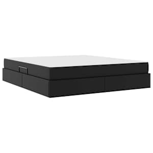 Postel s úložným prostorem a matrací s matrací 2 pcs Černá Kůže - obrázek 10