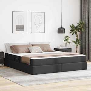 Postelja z dodatnim prostorom za shranjevanje in vzmetnico 2 pcs