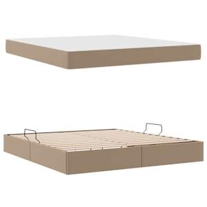 Postel s úložným prostorem a matrací 2 pcs Cappuccino Kůže - obrázek 8