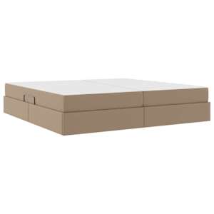 Postel s úložným prostorem a matrací 2 pcs Cappuccino Kůže - obrázek 10