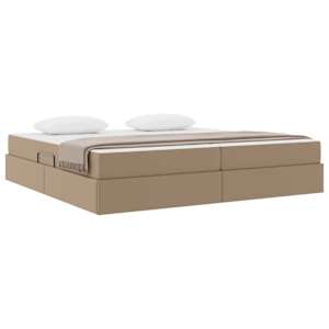 Postel s úložným prostorem a matrací 2 pcs Cappuccino Kůže - obrázek 3