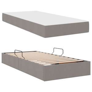 Postel s úložným prostorem a matrací Taupe 90 x 190 cm - obrázek 8