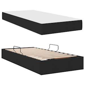 Postel s úložným prostorem a matrací Černá 90 x 200 cm - obrázek 8