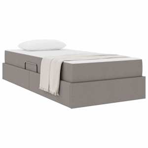Postel s úložným prostorem a matrací Taupe 90 x 200 cm - obrázek 3