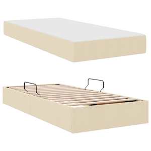 Postel s úložným prostorem a matrací Krémová 100 x 200 cm - obrázek 8