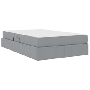 Postel s úložným prostorem a matrací Světle šedá 120 x 190 cm - obrázek 5