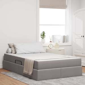 Postel s úložným prostorem a matrací Taupe 120 x 190 cm - obrázek 1