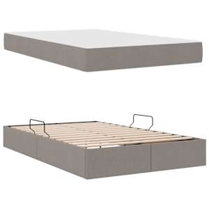Postel s úložným prostorem a matrací Taupe 120 x 190 cm - obrázek 8