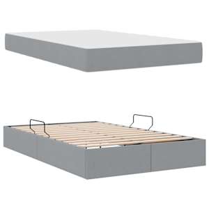 Postel s úložným prostorem a matrací Světle šedá 120 x 200 cm - obrázek 8