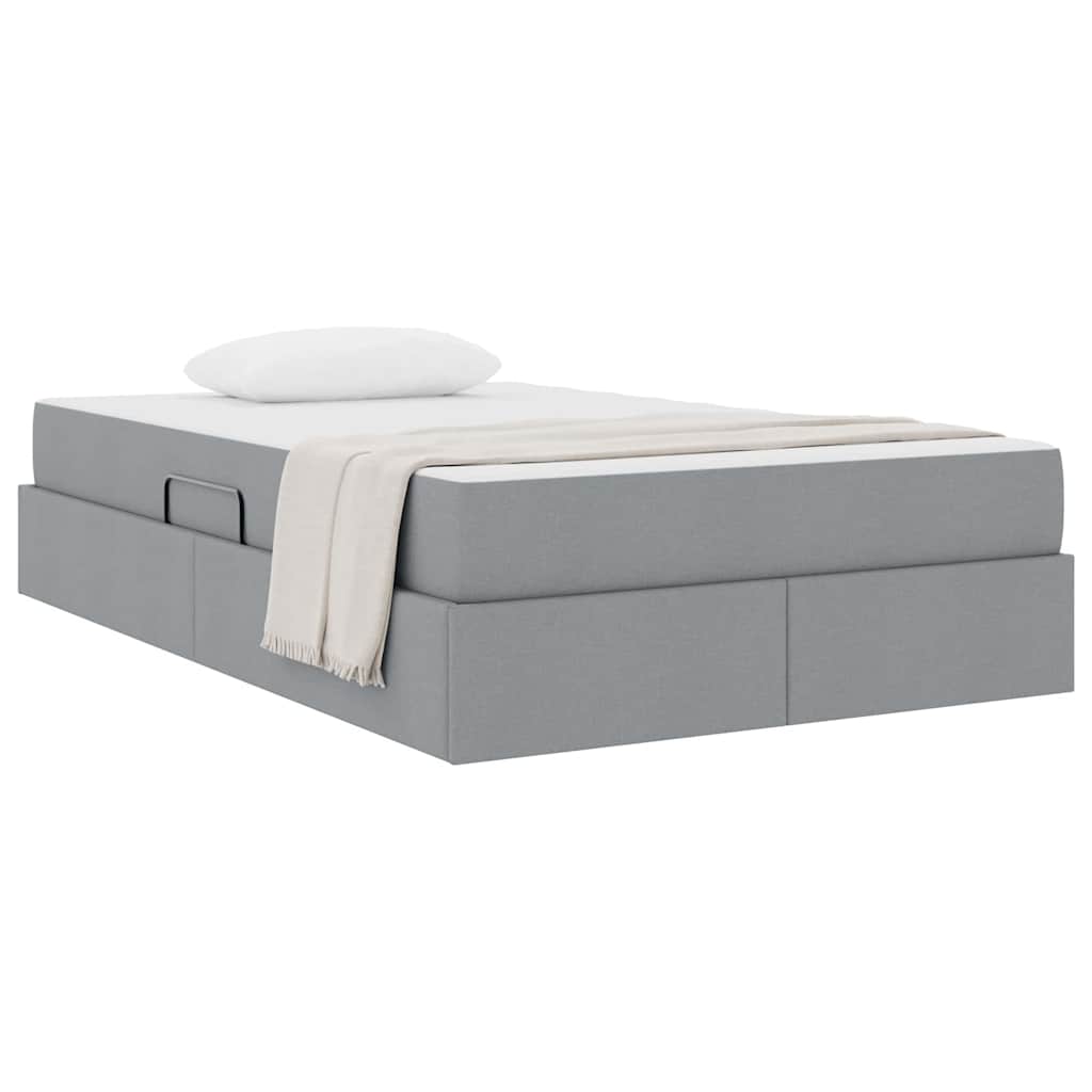 Thumbnail - vidaXL Aufbewahrungsbett mit Matratze Hellgrau 120 x 200 cm Polyester