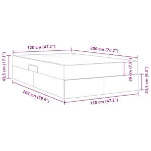 Postel s úložným prostorem a matrací Tmavě šedá 120 x 200 cm - obrázek 15