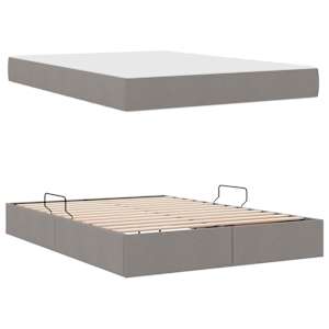 Postel s úložným prostorem a matrací Taupe 140 x 200 cm - obrázek 8