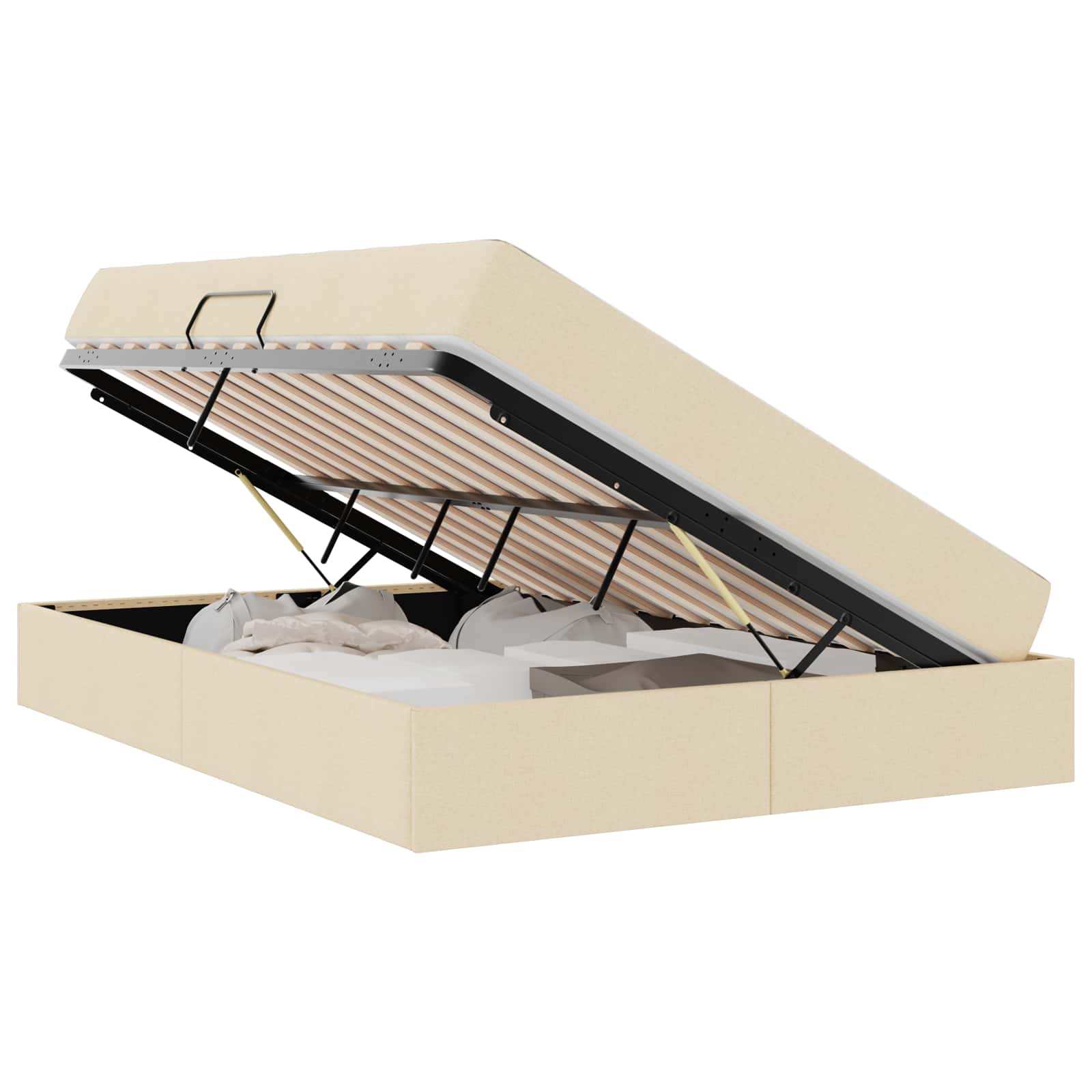 Thumbnail - vidaXL Aufbewahrungsbett mit Matratze Creme 140 x 200 cm Polyester