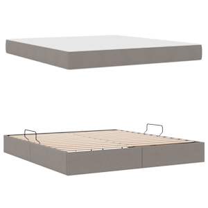 Postel s úložným prostorem a matrací Taupe 160 x 200 cm - obrázek 8