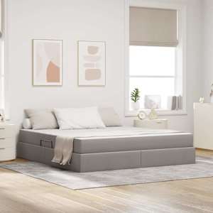 Postel s úložným prostorem a matrací Taupe 180 x 200 cm - obrázek 1