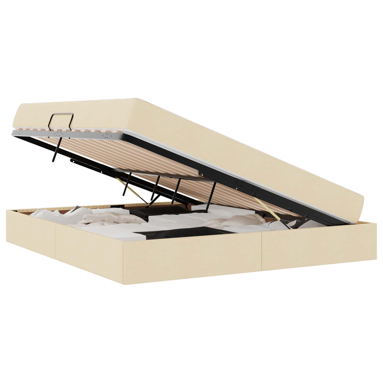 Voodi hoiukohaga ja madratsiga cream 180 x 200 cm Polüester 2 Kõik vajalik sinu aeda ja koju! Voodi hoiukohaga ja madratsiga cream 180 x 200 cm Polüester - Image 2