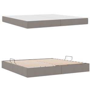 Postel s úložným prostorem a matrací Taupe 200 x 200 cm - obrázek 8