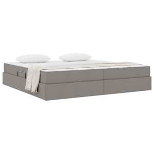Postel s úložným prostorem a matrací Taupe 200 x 200 cm - obrázek 3