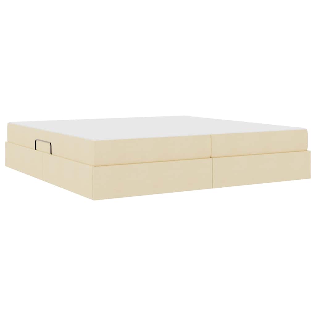 Postel s úložným prostorem a matrací Krémová 200 x 200 cm - obrázek 10