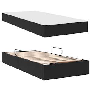 Postel s úložným prostorem a matrací Černá 100 x 200 cm samet - obrázek 8