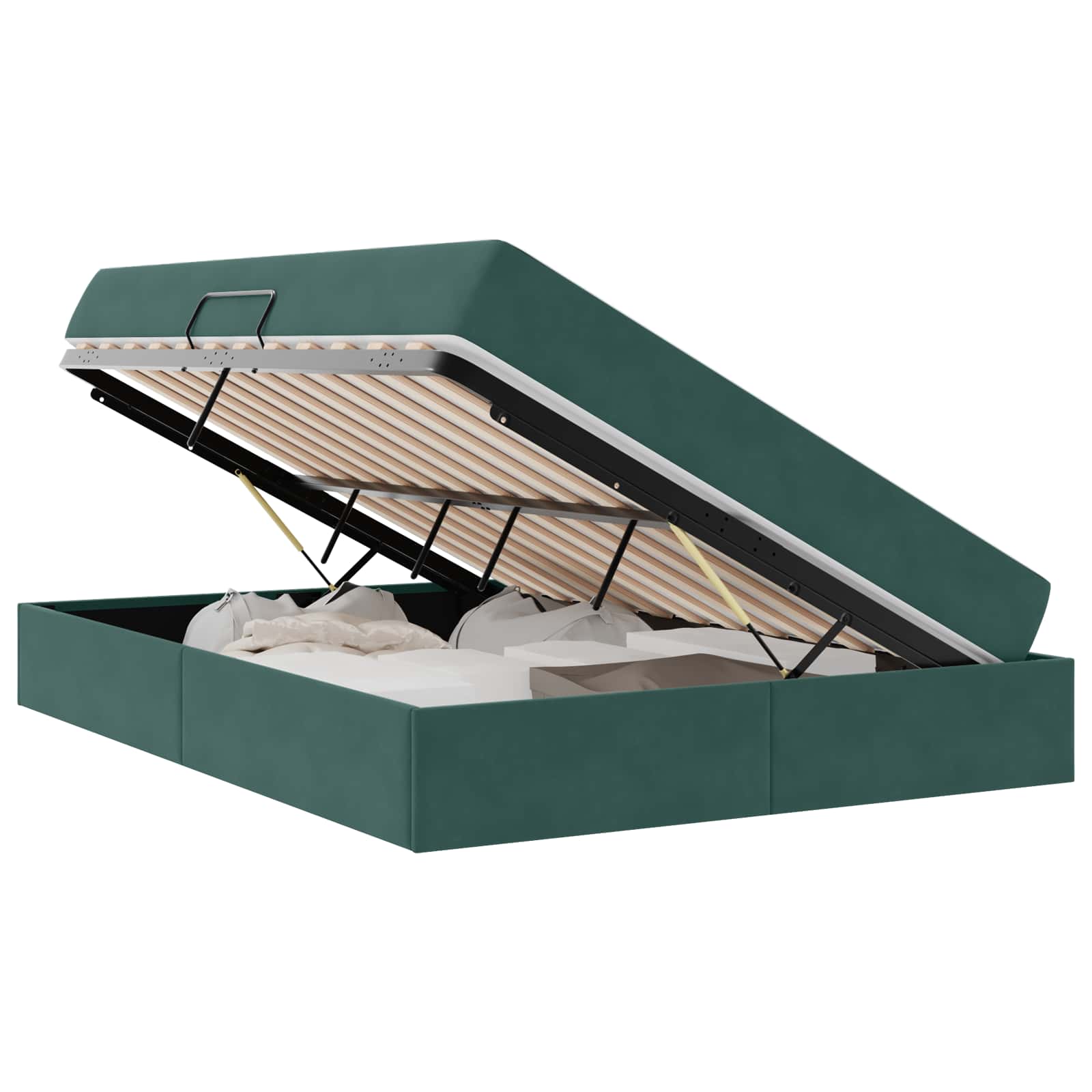 Voodi hoiukohaga ja madratsiga Tume rohelise 140 x 190 cm Samet 2 Kõik vajalik sinu aeda ja koju! Voodi hoiukohaga ja madratsiga Tume rohelise 140 x 190 cm Samet - Image 2