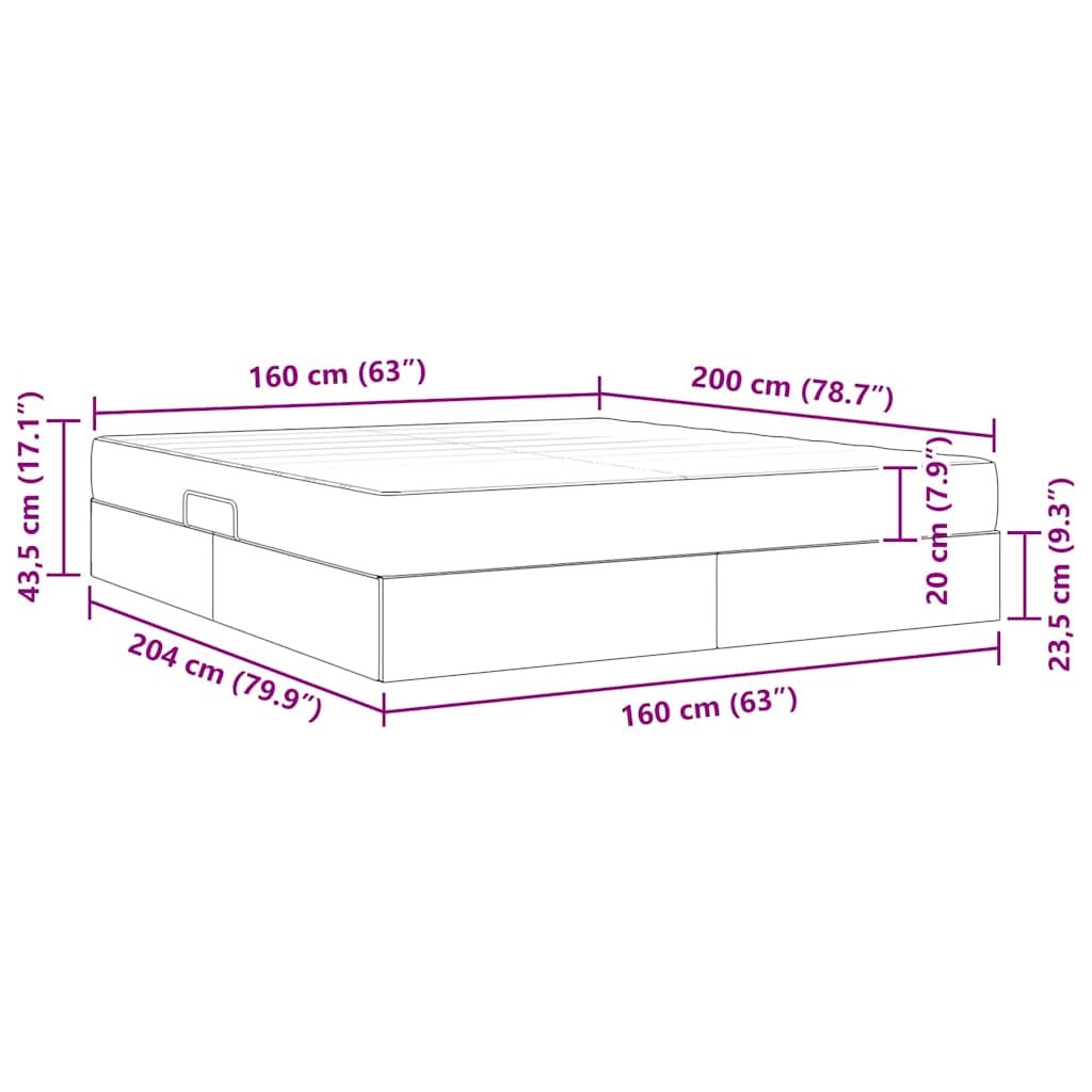 Postel s úložným prostorem a matrací Tmavě zelená 160 x 200 cm - obrázek 15