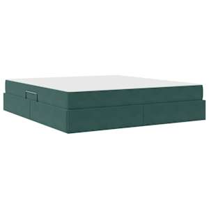 Postel s úložným prostorem a matrací Tmavě zelená 180 x 200 cm - obrázek 5
