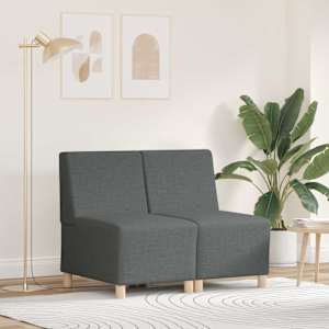 Modularna sofa enota brez naslonov 2 pcs Temno siva