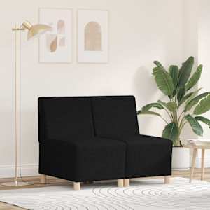 Modularna sofa enota brez naslonov 2 pcs Črna 55 x 74 x 82 cm