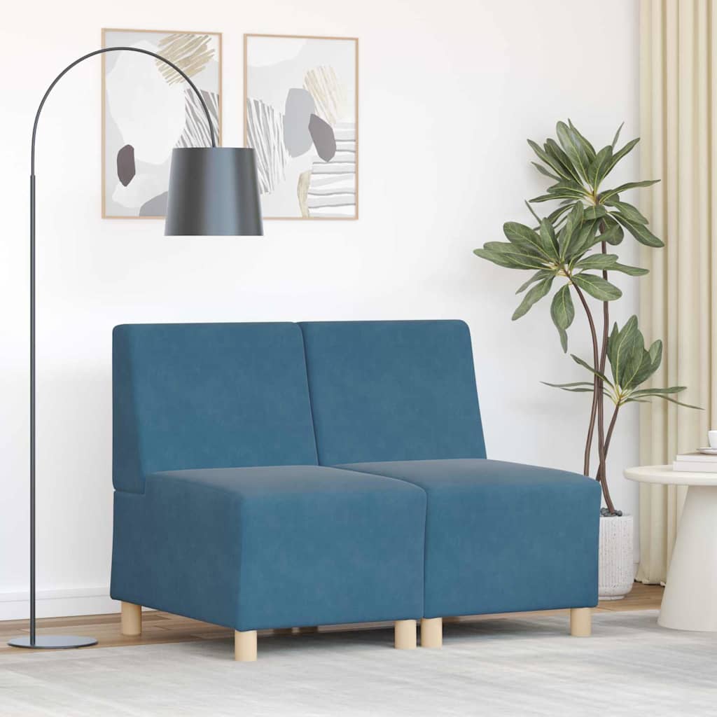 Diivanitoolid 2 pcs Sinine 55 x 74 x 82 cm Samet