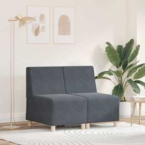 Modularna sofa enota brez naslonov 2 pcs Temno siva