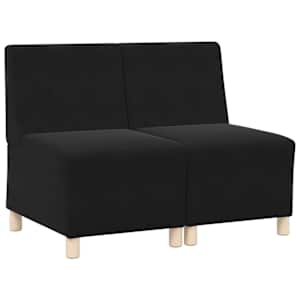 Modulová sedačka bez opěradel 2 pcs Černá 55 x 74 x 82 cm samet - obrázek 2
