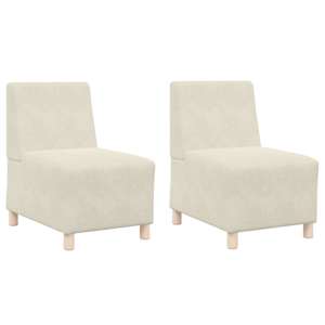 Modulová sedačka bez opěradel 2 pcs Krémová 55 x 74 x 82 cm - obrázek 2