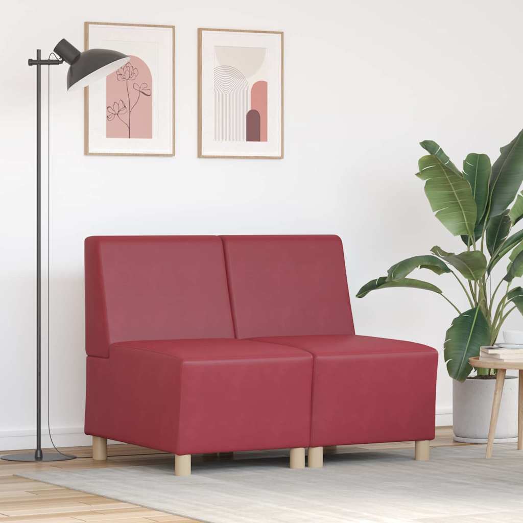 Diivanitoolid 2 pcs Veinipunane 55 x 74 x 82 cm Kunstnahk