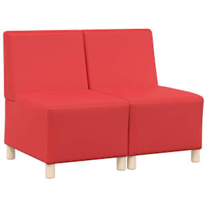 Modulová sedačka bez opěradel 2 pcs Červená 55 x 74 x 82 cm - obrázek 2